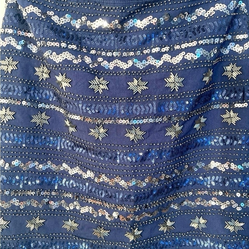 Navy Blue Sequin Skirt - Picture 5 of 5